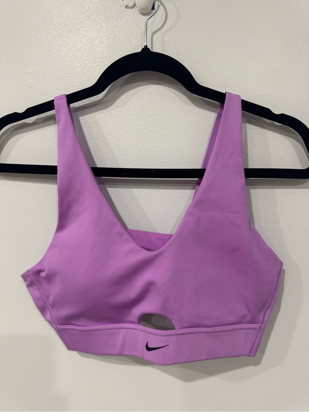 Nike Lavender V-Neck Sports Bra with Cutout
